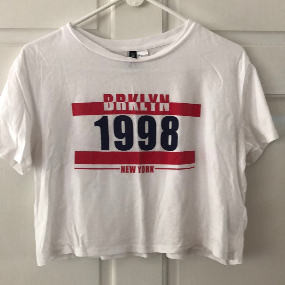 BRKLYN New York cropped white tee